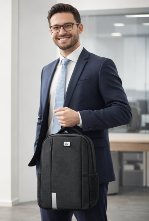 Slim Professional Laptop Backpack Matte Black