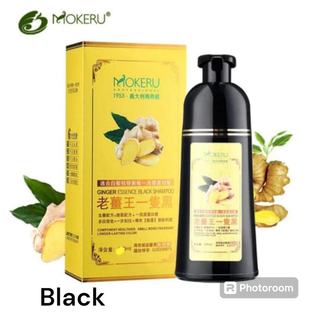 Ginger Extract Black Hair Dye Shampoo [200 ml] | Mokeru Ginger Black Hair Shampoo