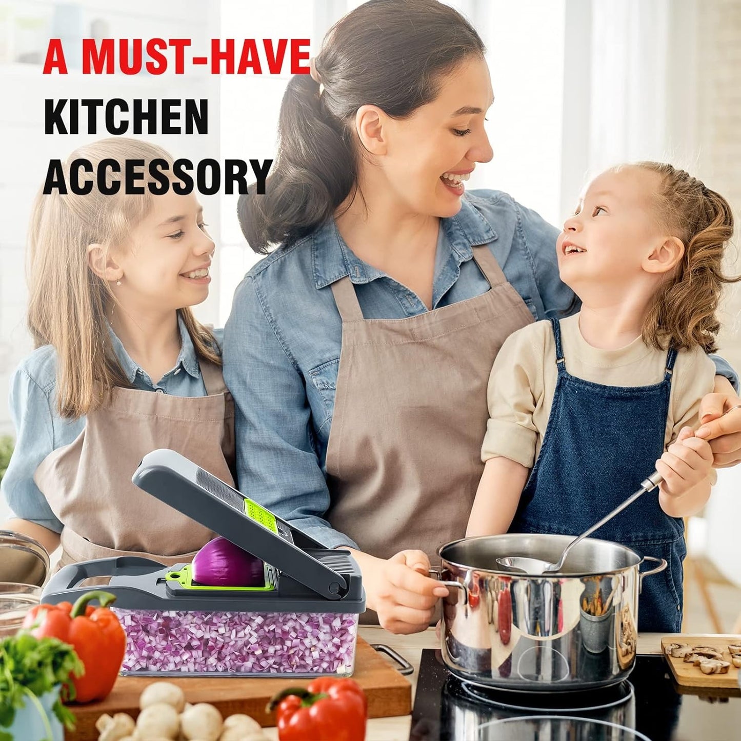 16-in-1 Multifunctional Vegetable Cutter & Slicer Kitchen Tool with Interchangeable Blades