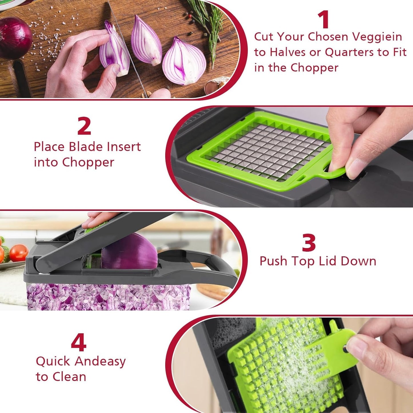 16-in-1 Multifunctional Vegetable Cutter & Slicer Kitchen Tool with Interchangeable Blades