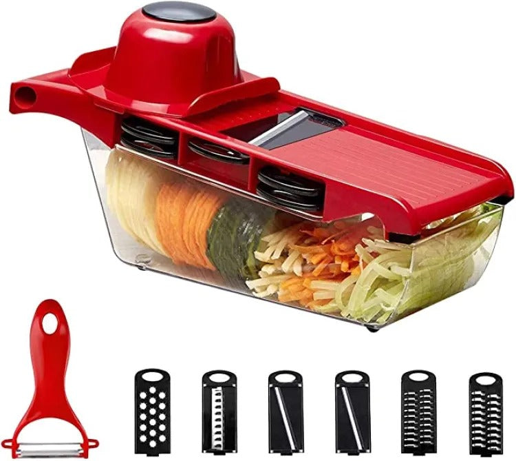 Multi‑Functional 10‑in‑1 Mandoline Slicer Vegetable Cutter, Peeler, Chopper, Grater & Shredder