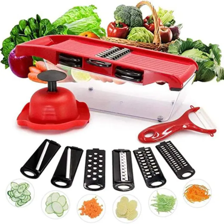 Multi‑Functional 10‑in‑1 Mandoline Slicer Vegetable Cutter, Peeler, Chopper, Grater & Shredder
