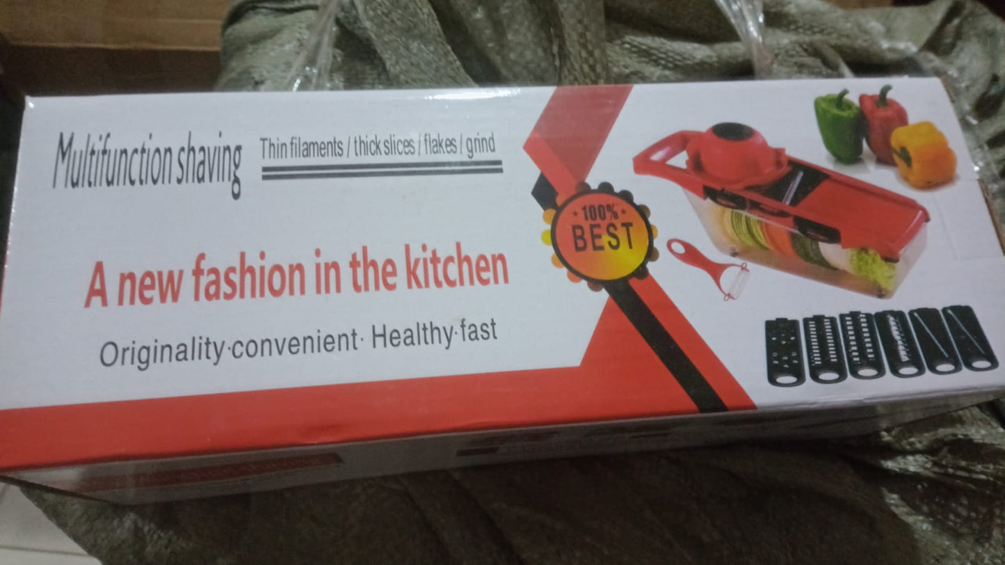 Multi‑Functional 10‑in‑1 Mandoline Slicer Vegetable Cutter, Peeler, Chopper, Grater & Shredder