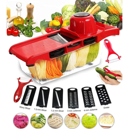 Multi‑Functional 10‑in‑1 Mandoline Slicer Vegetable Cutter, Peeler, Chopper, Grater & Shredder