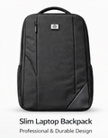 Slim Professional Laptop Backpack Matte Black
